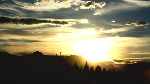 Scenic view of silhouette landscape against sky during sunset