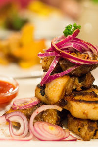 Close-up of food in plate