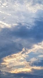 Low angle view of clouds in sky