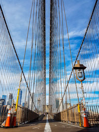 Low angle view of suspension bridge