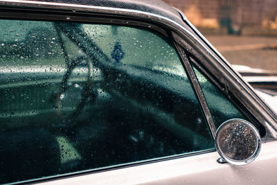 Close-up of car window