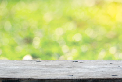 Close-up of wooden table