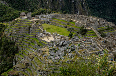 High angle view of old ruins