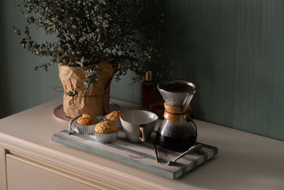 Coffee cup on table