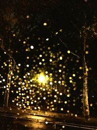 View of illuminated lights at night
