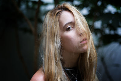 Close-up portrait of young woman