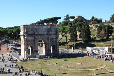 Monument in park against clear sky