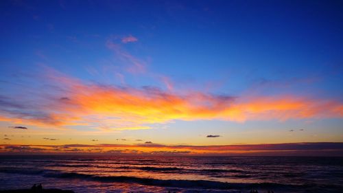 Scenic view of sea at sunset