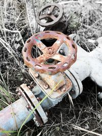 Close-up of rusty machine part