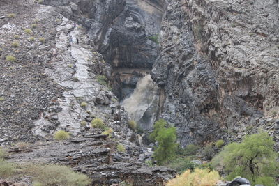 Rock formation on cliff