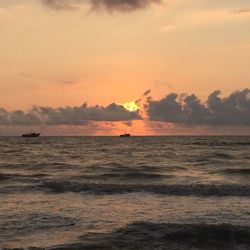 View of sea against cloudy sky