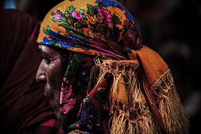 Close-up of woman in traditional clothing