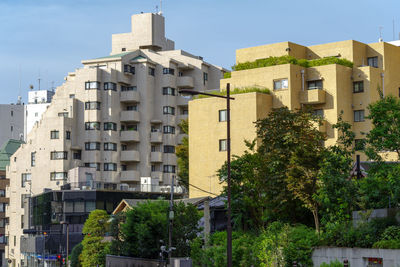 Low angle view of buildings against sky