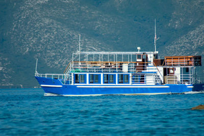 Boat sailing in sea