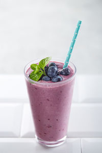 Close-up of drink in glass on table