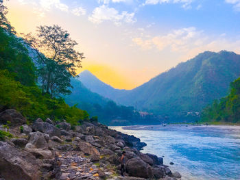 Scenic view of mountains against sky