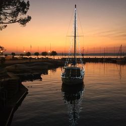 Boat in lake against the sky