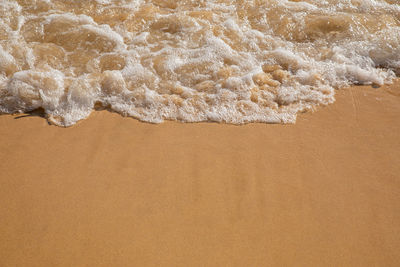 High angle view of surf on beach