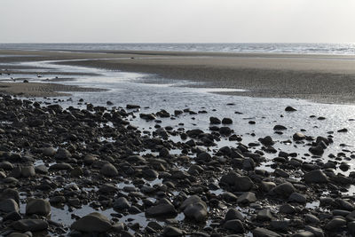 Scenic view of beach against sky