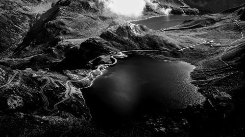 Scenic view of rock formation in sea