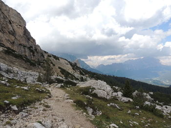 Scenic view of rocky mountains against sky