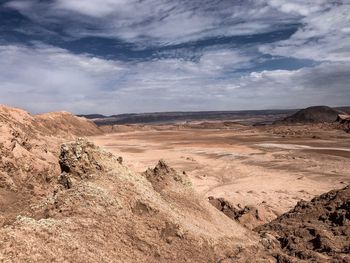 Scenic view of desert against sky