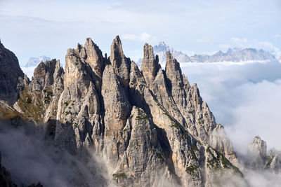 Panoramic shot of mountain range against sky