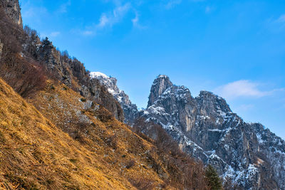 Panoramic view of mountains against sky