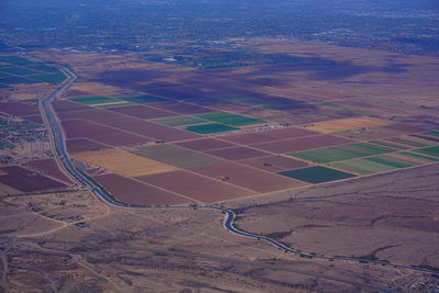 High angle view of agricultural field