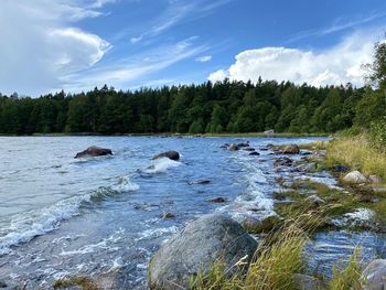 Scenic view of river against sky