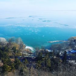 High angle view of sea against sky