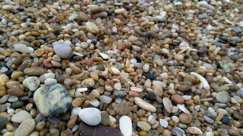 Full frame of stones on beach