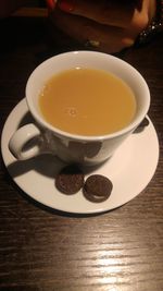 Close-up of tea served on table