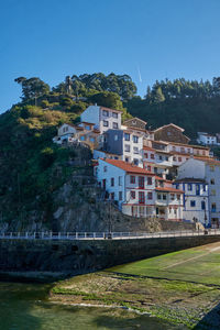 View of cudillero, cuideiru , beautiful fishing village in asturias 