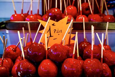 Close-up of strawberries in store