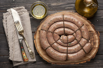 Directly above shot of food on table