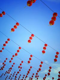 Low angle view of chinese lanterns hanging