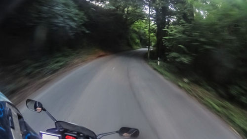 Road passing through forest