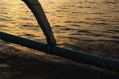 High angle view of boat in lake