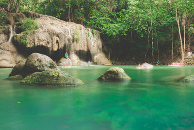 Scenic view of rocks in sea