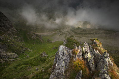 Panoramic view of rocky mountains