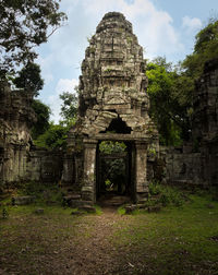 Old ruins of temple against sky