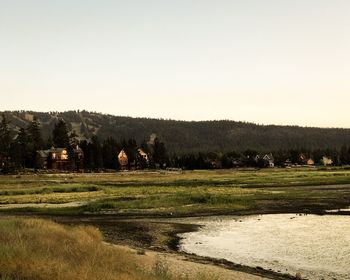 Scenic view of landscape against clear sky