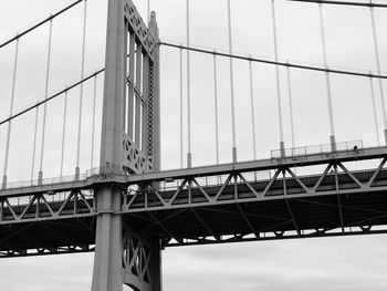 Low angle view of suspension bridge