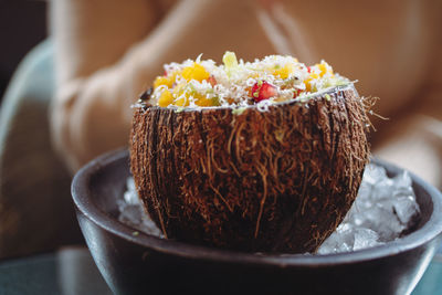 Close-up of food on table