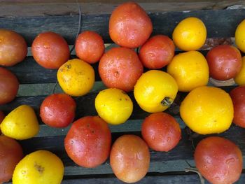 High angle view of fruits in market