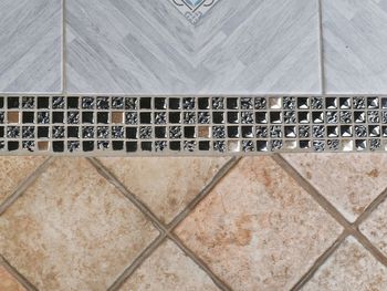 High angle view of stack of wood