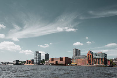 City skyline at dusk
