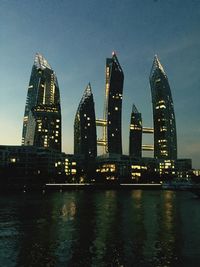 City lit up at night
