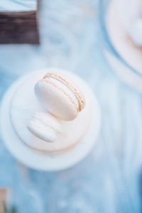 Close-up of macaroon in plate